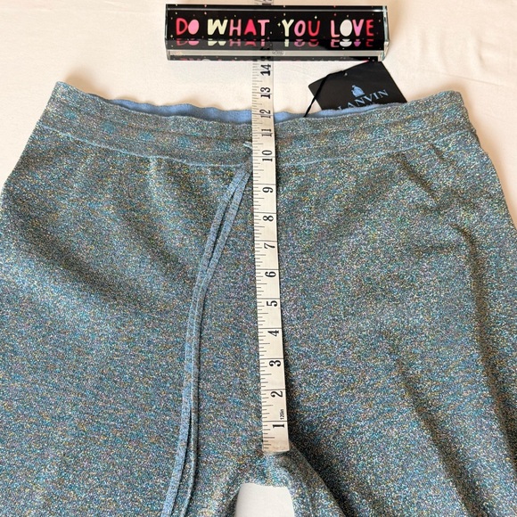 NWT Lanvin Paris Metallic Knit Joggers Blue Gold Lavender M - Picture 11 of 12